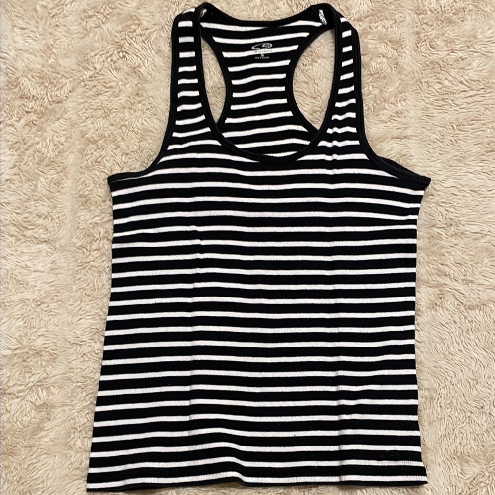 Champion Black and White Fitted Sleeveless Tank Top